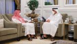 سمو وزير الخارجية يعقد جلسة مباحثات ثنائية مع نائب رئيس مجلس الوزراء وزير خارجية دولة قطر